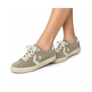 Converse Breakpoint Ox Sneakers Womens 9 Khaki Green Suede Low Top 555924C
